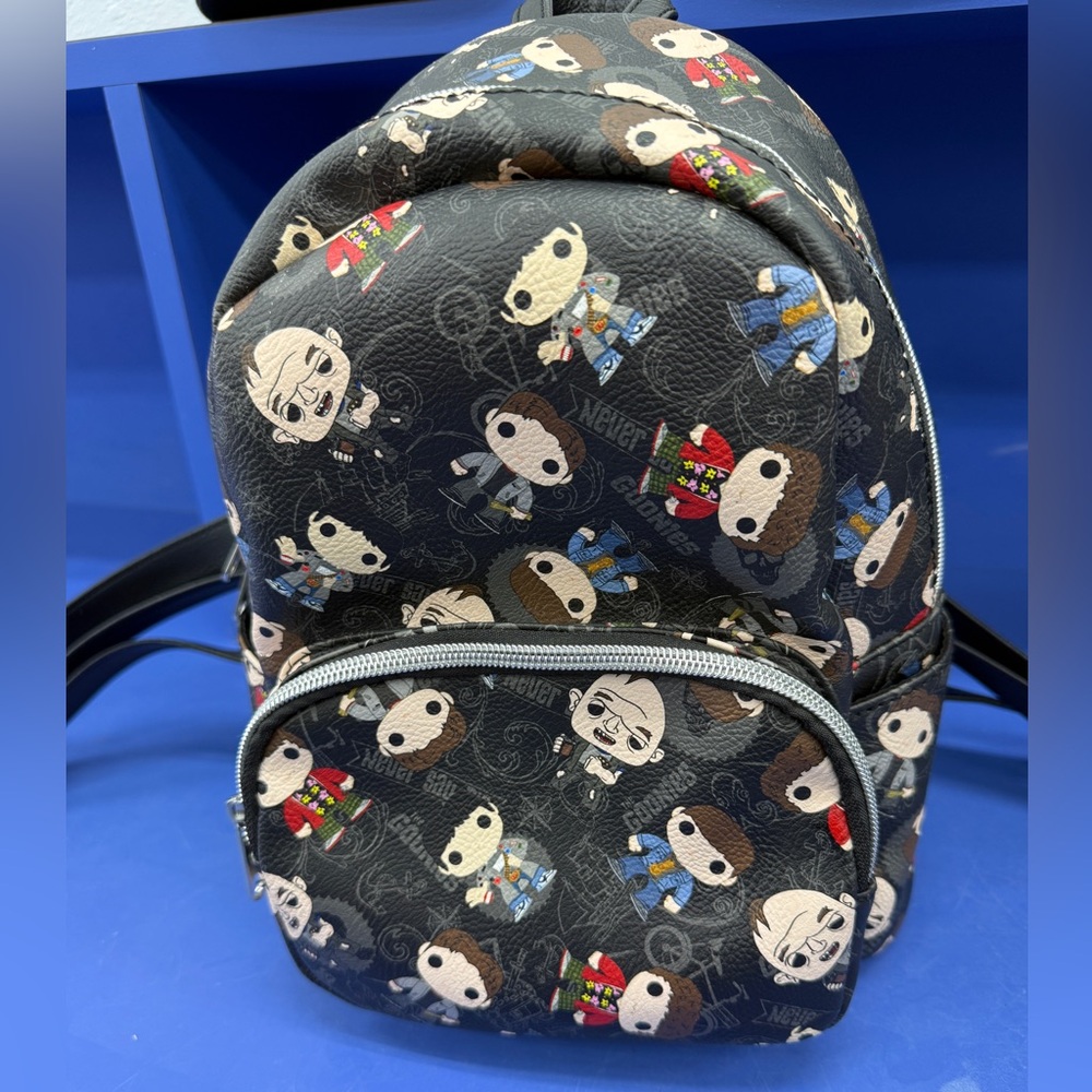 Funko The Goonies Character All Over Print Mini Backpack Black Faux Leather